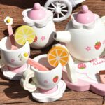Wooden Teapot Tea Set Pretend Play Kitchen Toy Gift Set 14pcs - Image 6