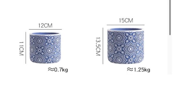 A Pair of cement Flower Pots Set (6925) - Image 2