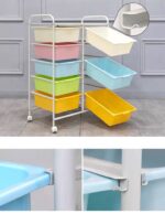 toy storage trolley 2x5 layers with 10 coloured trays - Image 4