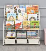 Kids bookshelf 4+2 layers with storage tray - Image 7