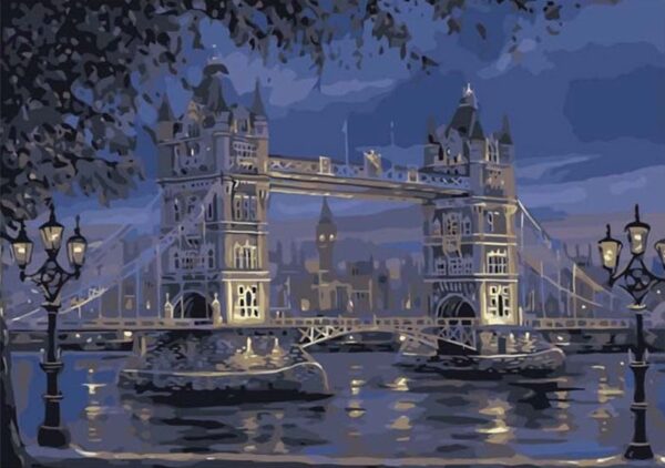 DIY Paint By Numbers Canvas Framed-London bridge - Image 1