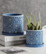 A Pair of cement Flower Pots Set (6925)