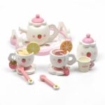 Wooden Teapot Tea Set Pretend Play Kitchen Toy Gift Set 14pcs - Image 2
