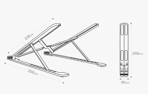 Adjustable Foldable Laptop Stand Desktop Tablet Holder Stand Grey colour - Image 4