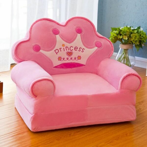 Kids Sofa Seat Cute Design Soft Couches Plush Seat (Pink) - Image 1