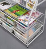 Kids bookshelf 4+2 layers with storage tray - Image 6