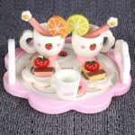 Wooden Teapot Tea Set Pretend Play Kitchen Toy Gift Set 14pcs - Image 5