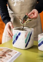 Set of 3 ceramics square Flower Pots - Image 3