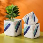 Set of 3 ceramics square Flower Pots - Image 4