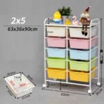 toy storage trolley 2x5 layers with 10 coloured trays - Image 2