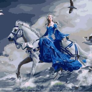 DIY Paint By Numbers Canvas Framed - White horse