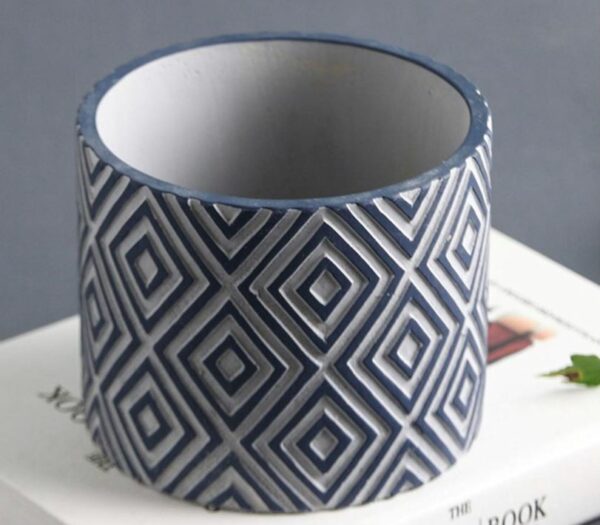 Set of 3 cement Flower Pots (5922) - Image 6