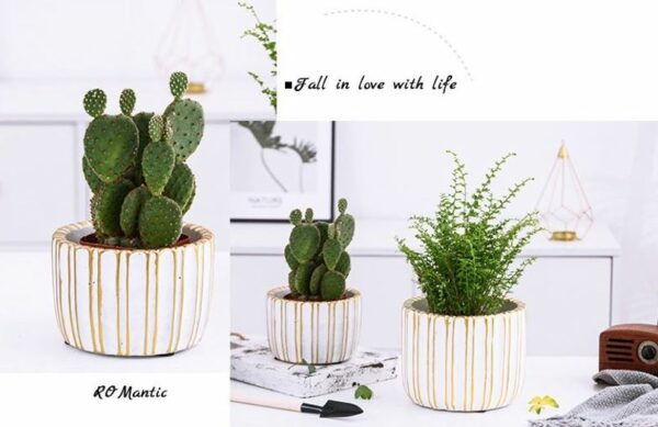 A Pair of cement Flower Pots Set (5927) - Image 4