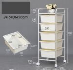 toy storage trolley 5 layers with 5 colour trays - Image 2