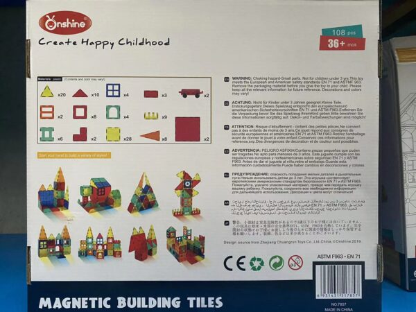 Magnetic Tiles Building Blocks 108PCS - Image 3