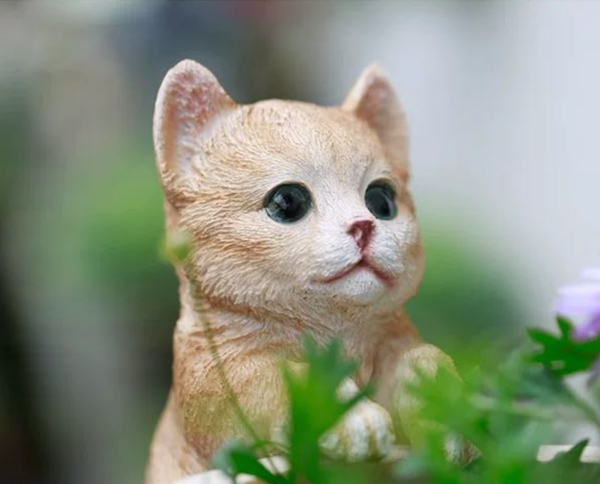 Flowerpot Edge Huggers Garden Decoration Ornaments Orange Cat design - Image 4