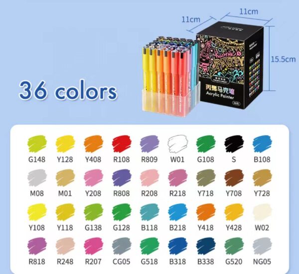 36pcs Acrylic Painter Marker Pen none washable marker - Image 2