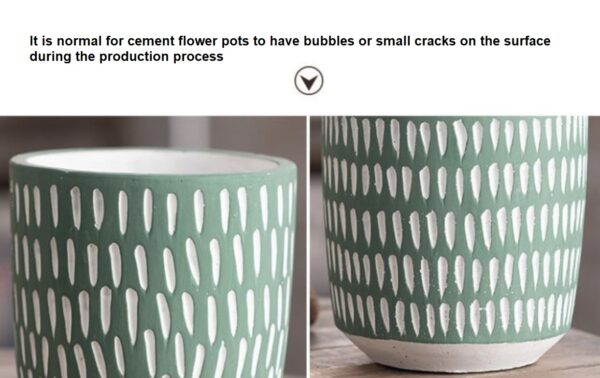 A Pair of cement Flower Pots Set (5907) - Image 3