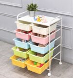 toy storage trolley 2x5 layers with 10 coloured trays