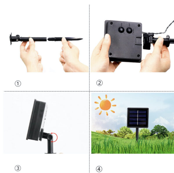 Solar Outdoor Garden Curtain Mesh Fairy String Light Xmas light (White 3x2m) - Image 13