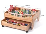 Wooden Train Table with trains tracks and toys and storage drawer (100pcs) - Image 6