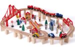 Wooden Train Table with trains tracks and toys and storage drawer (100pcs) - Image 5