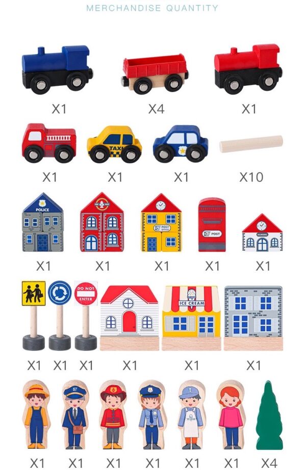 Wooden Train Table with trains tracks and toys and storage drawer (100pcs) - Image 2