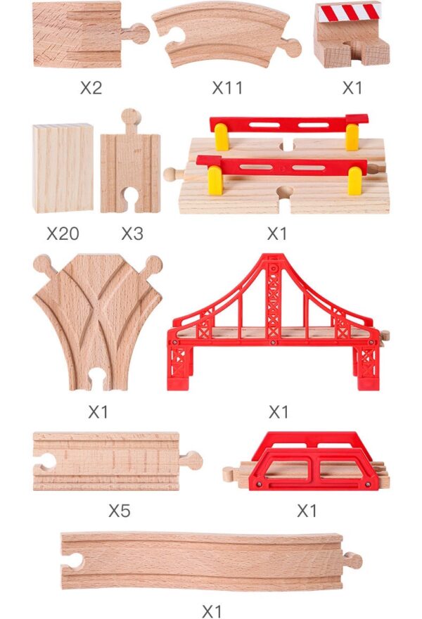 Wooden Train Table with trains tracks and toys and storage drawer (100pcs) - Image 3