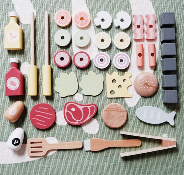 Simulation BBQ Grill Kitchen Pretend Play Wooden Toys - Image 4