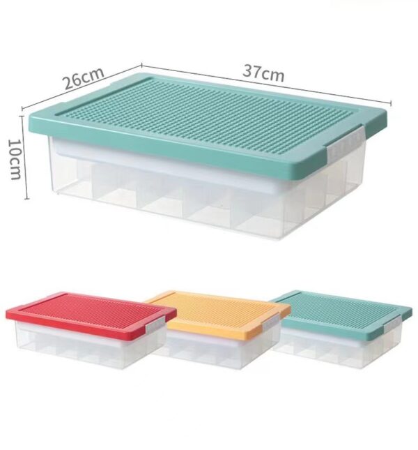 Building bricks storage box set of 3 with base plate lid - Image 6