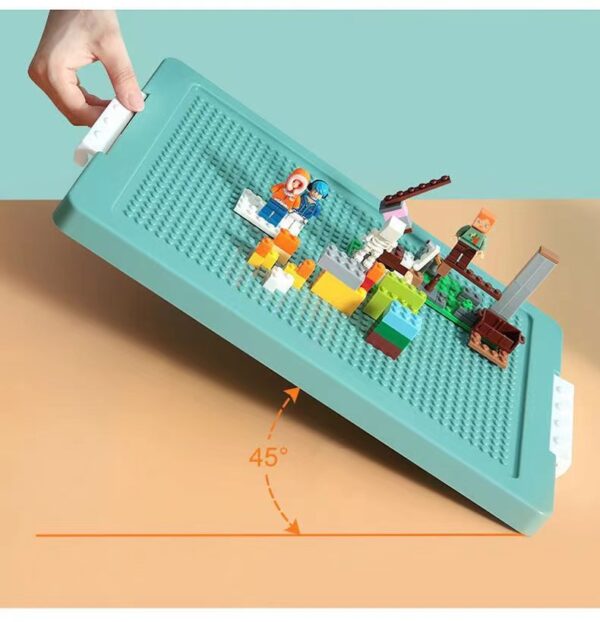 Building bricks storage box set of 3 with base plate lid - Image 5