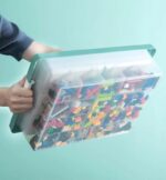 Building bricks storage box set of 3 with base plate lid - Image 4