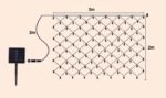 Solar Outdoor Garden Curtain Mesh Fairy String Light Xmas light (White 3x2m) - Image 8