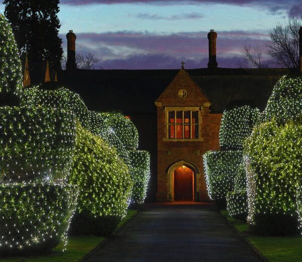 Solar Outdoor Garden Curtain Mesh Fairy String Light Xmas light (White 3x2m) - Image 2