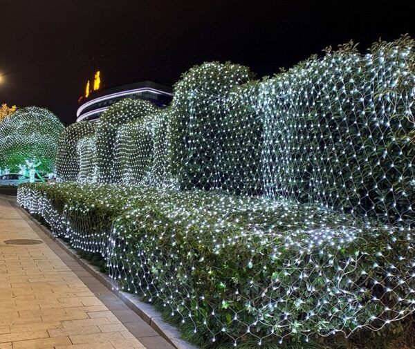 WechatIMG4805 Solar Outdoor Garden Curtain Mesh Fairy String Light Xmas light (White 3x2m) - Image 1