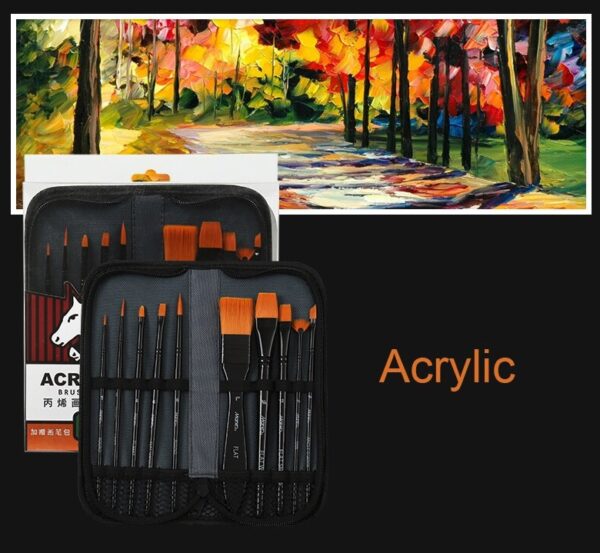 Maries Paint Brush Set 11 Pieces Acrylic Painting Set (Black) - Image 4