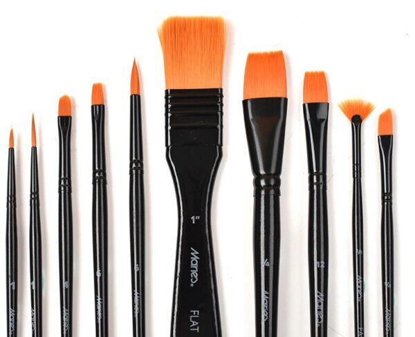 Maries Paint Brush Set 11 Pieces Acrylic Painting Set (Black) - Image 2