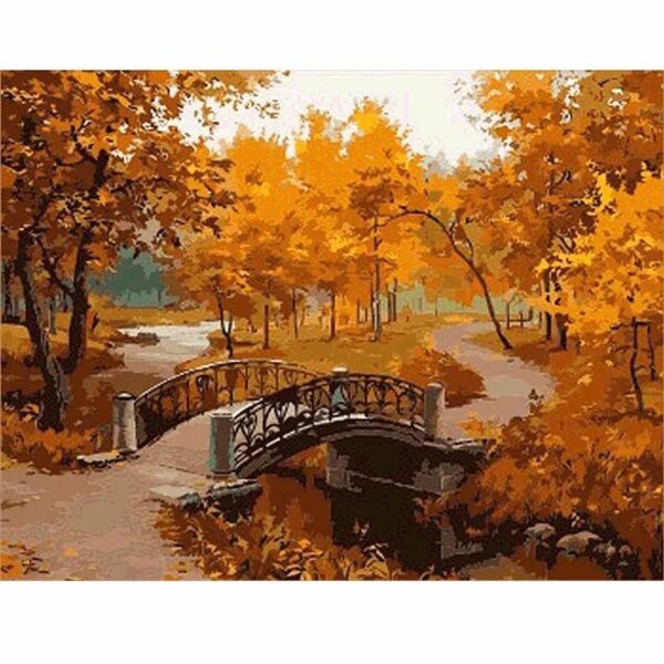 DIY Paint By Numbers Canvas Framed - Autumn - Image 1