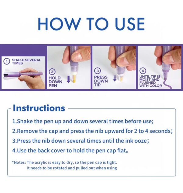 12pcs Acrylic Painter Marker Pen none washable marker - Image 6