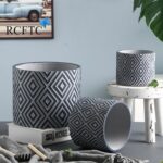 Set of 3 cement Flower Pots (5922) - Image 9