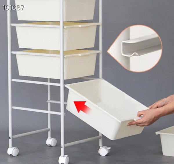 toy storage trolley 5 layers with 5 colour trays - Image 4