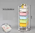 toy storage trolley 5 layers with 5 colour trays