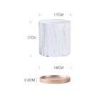 Set of 3 ceramics Flower Pots grey marbling pattern with saucers - Image 4