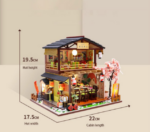 DIY Wooden Dollhouse Sushi Bar Miniature Furniture With LED Kits Dust Cover - Image 11