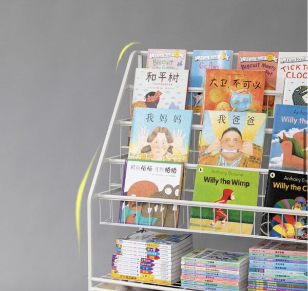 Kids bookshelf 4+2 layers with storage tray - Image 8