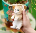 Flowerpot Edge Huggers Garden Decoration Ornaments Orange Cat design