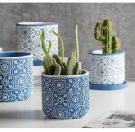 A Pair of cement Flower Pots Set (6925) - Image 4