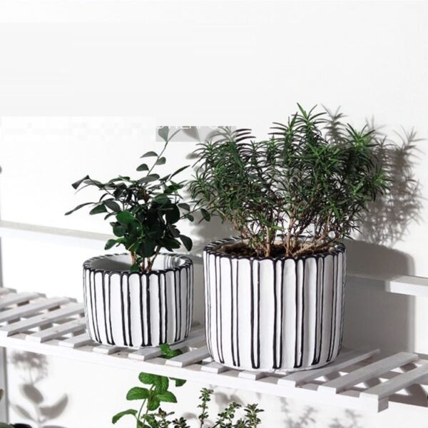 A Pair of cement Flower Pots Set (3029) - Image 9