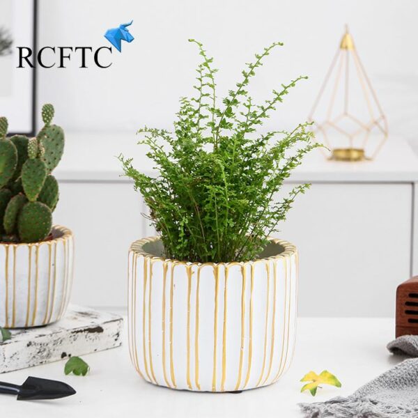 A Pair of cement Flower Pots Set (5927) - Image 8