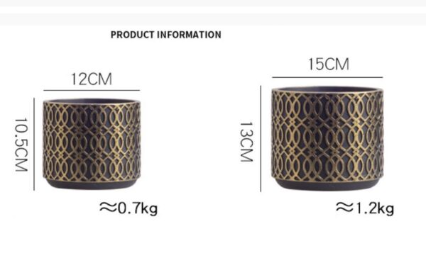 A Pair of cement Flower Pots Set (6902) - Image 3